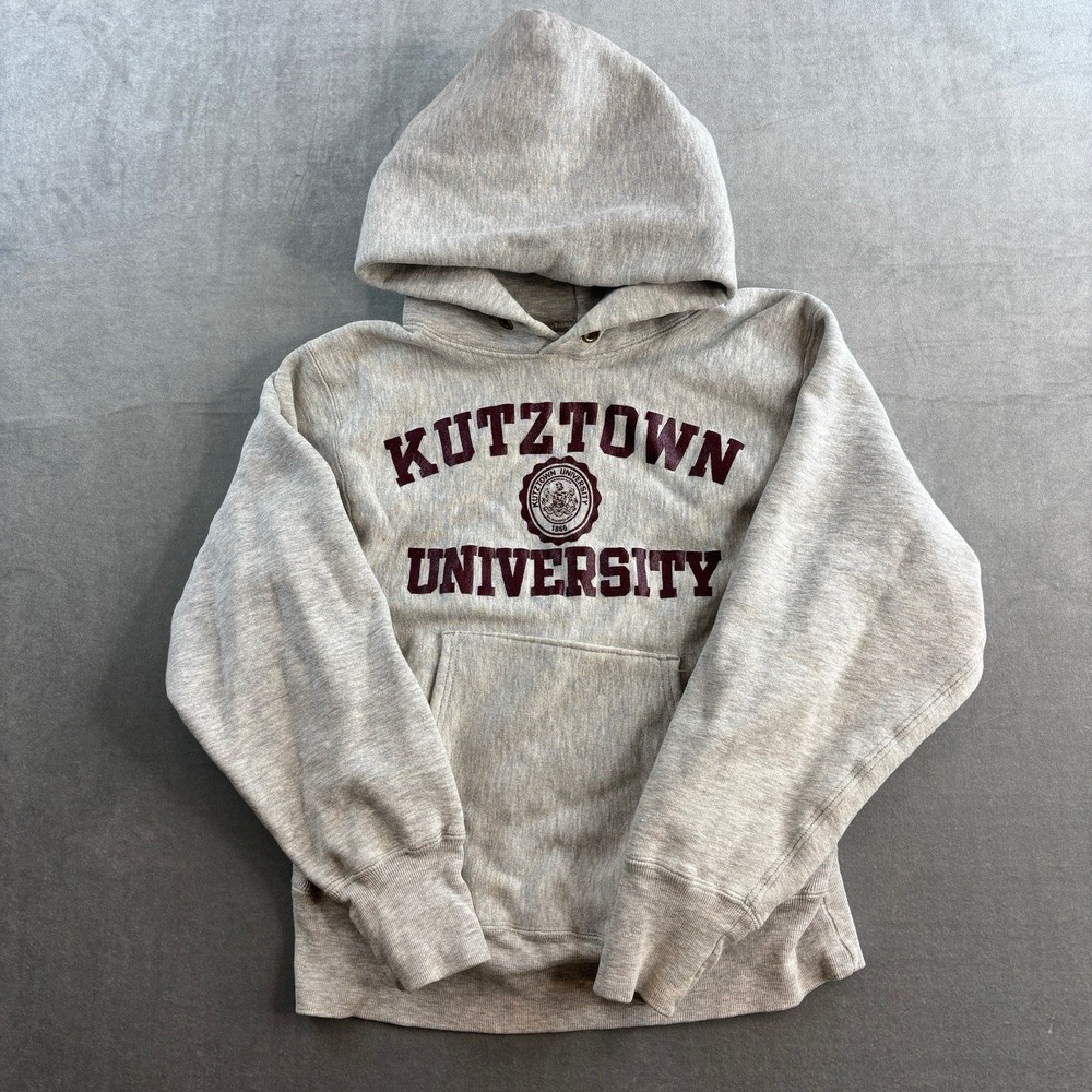 Champion Reverse Weave Kutztown University Hoodie USA Made Gray Small
